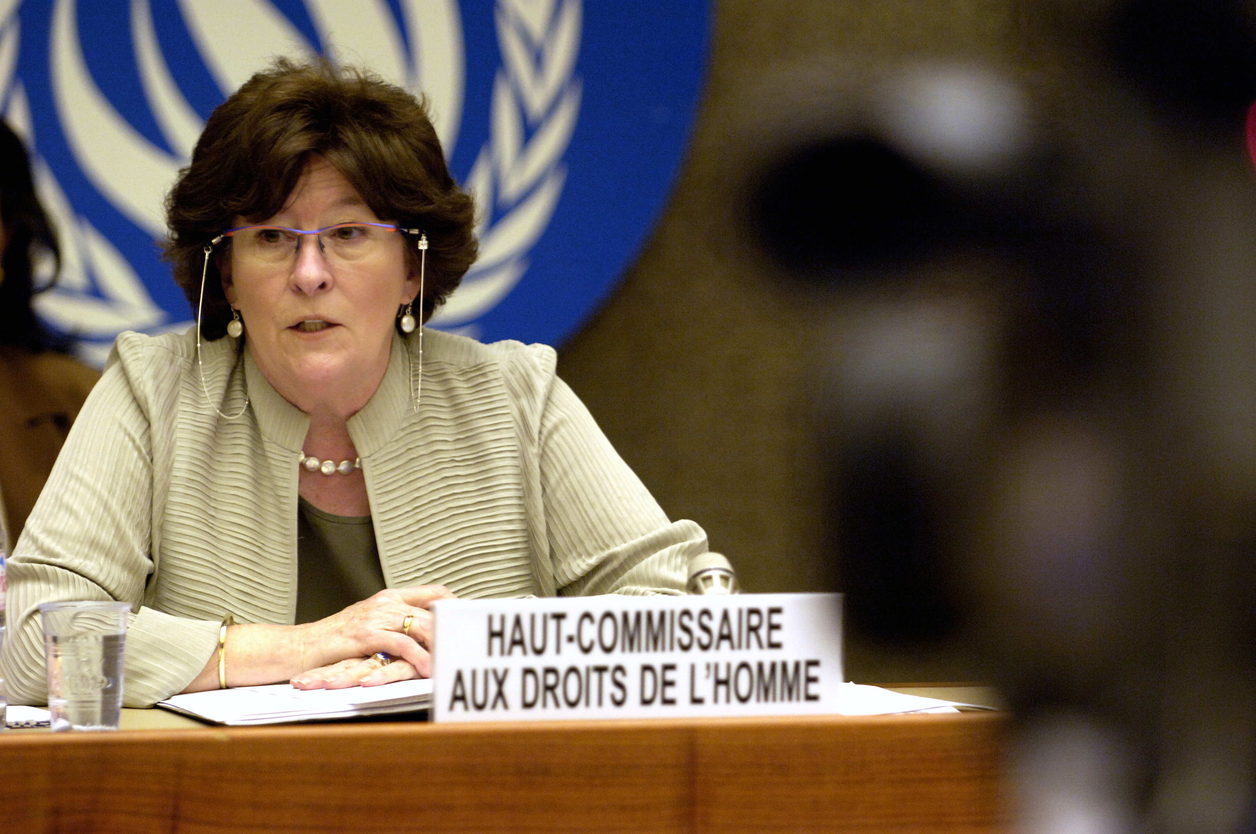 14/03/2007 - GENEVA - SWITZERLAND- Ms Louise Arbour, High Commissioner of Human Rights for the United Nations during the annual rapport at the Human Rights Council. Photo UN / Jean-Marc FERRE