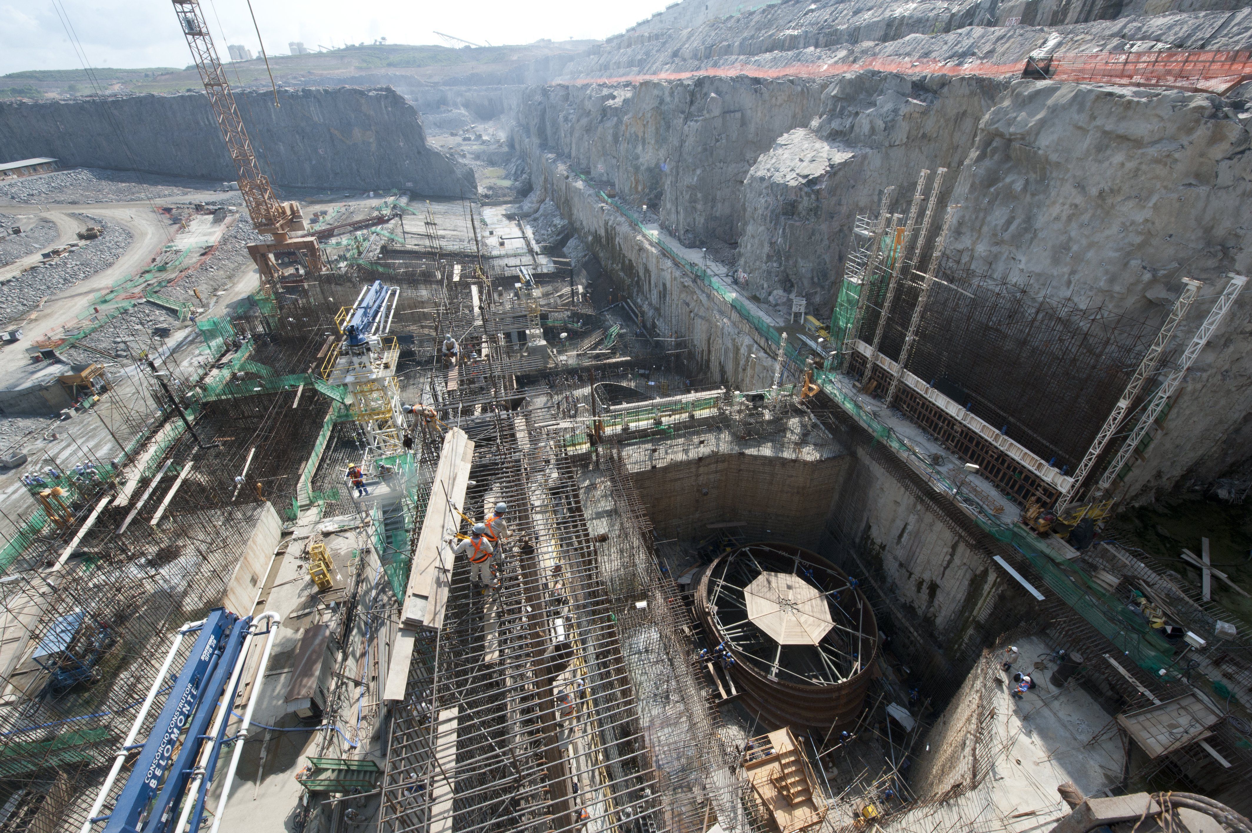 Construction of the Belo Monte Hydroelectric Plant. (Photo: Press Office/Norte Energia)