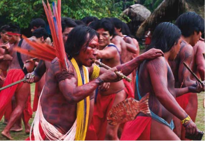 Os Wajãpi do Amapari, moram no estado do Amapá, numa
terra que foi homologada em 1996, situada entre
os municípios de Pedra Branca do Amapari e Laranjal do Jari. Foto: FUNAI