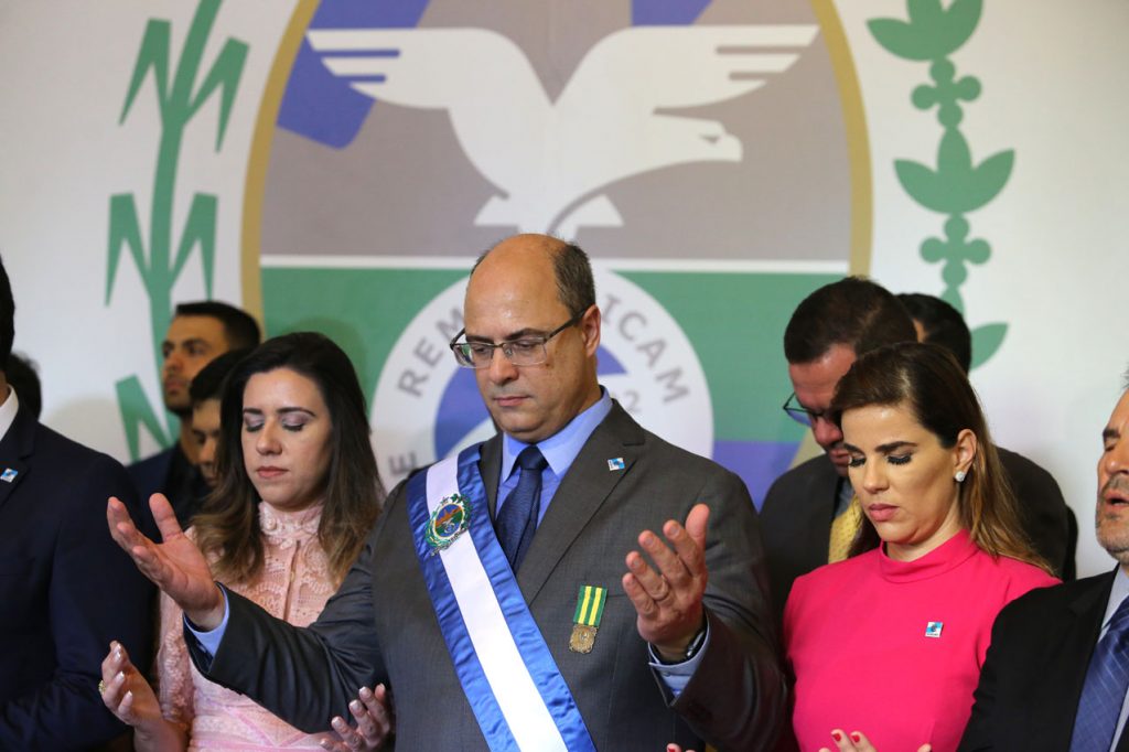 Governor Wilson Witzel takes office in a handover ceremony in the Salão Nobre at the Palácio Guanabara, in the southern region of the city. Photo: Carlos Magno. 