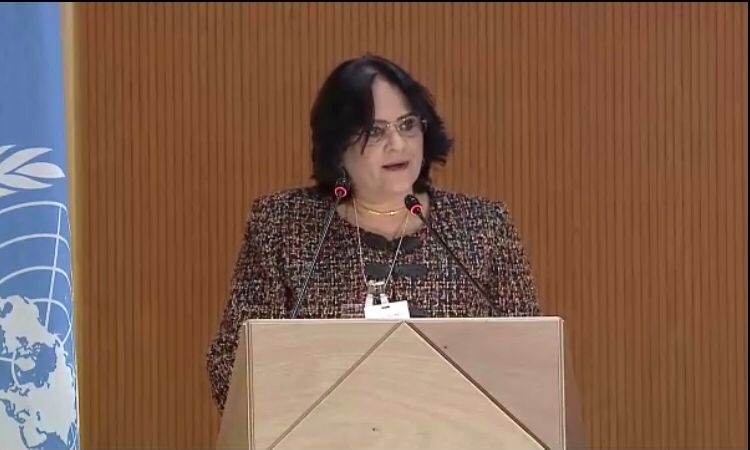 Ministra da Mulher, da Família e dos Direitos Humanos, Damares Alves discursa na abertura do 49ª Sessão do Conselho de Direitos Humanos da ONU. (Foto: reprodução)